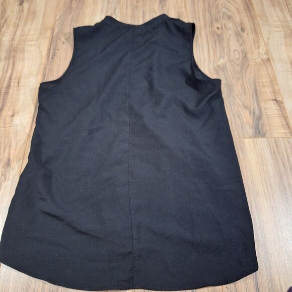 Banana republic Black Sleeveless  Ruffle shirt size MP business professional - Picture 2 of 4